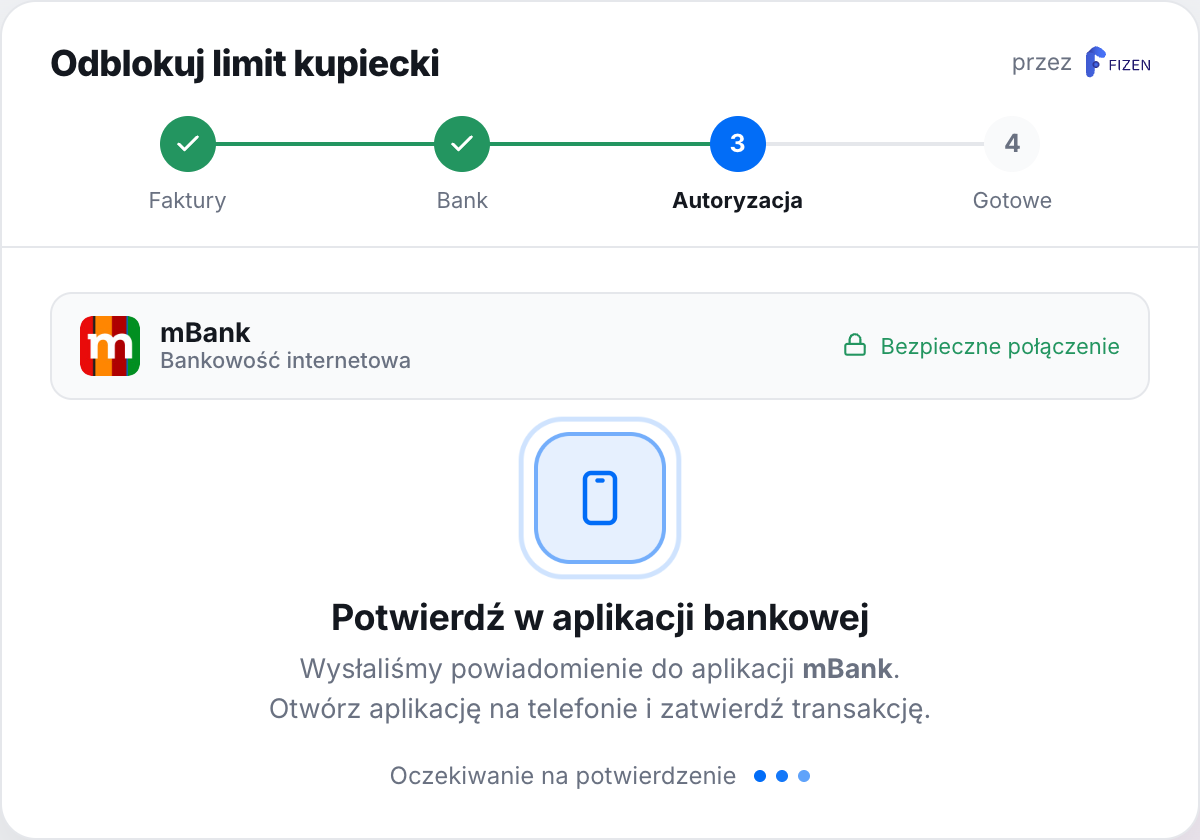 Strong Customer Authentication (SCA) in the bank mobile app